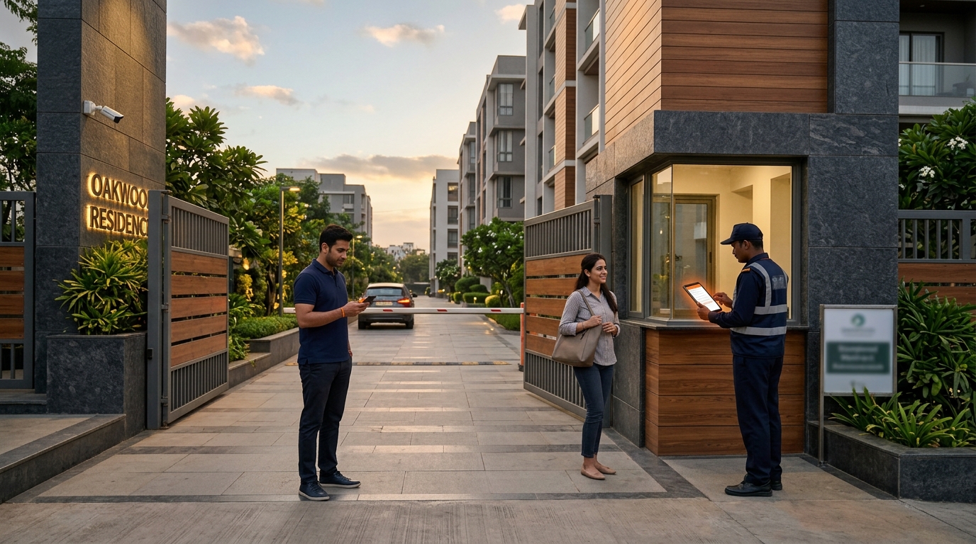 GruhaSankul housing society visitor management system at apartment security gate