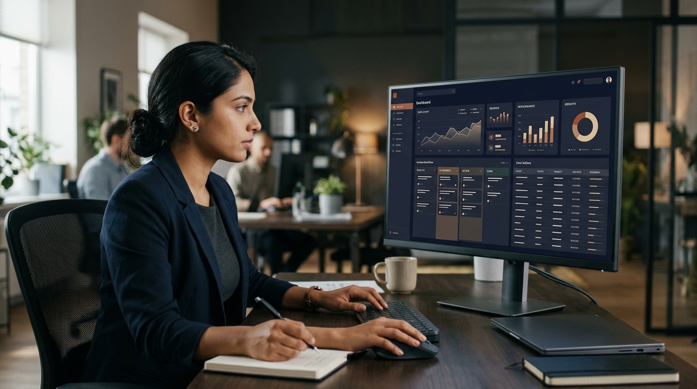 Custom web application dashboard for business workflows